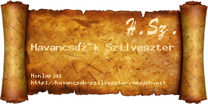 Havancsák Szilveszter névjegykártya